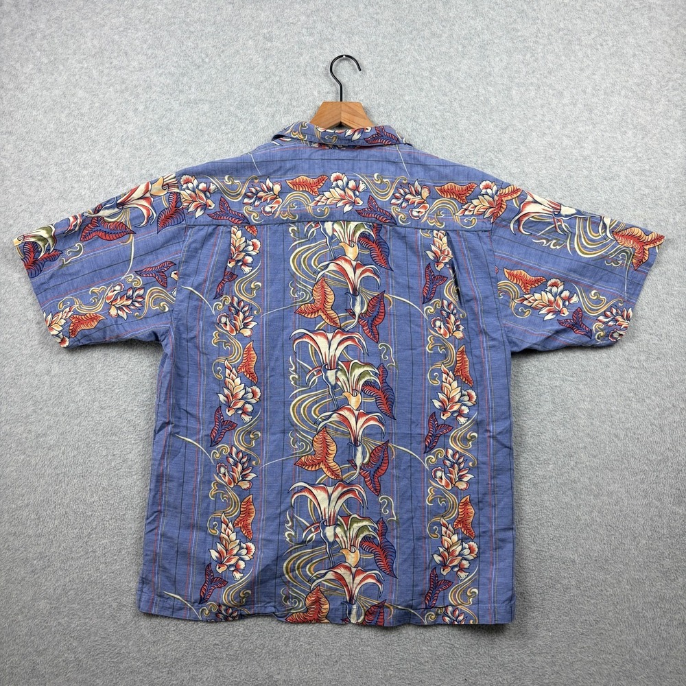 Tommy Bahama Shirt Mens Large Floral Silk Aloha Hawaiian Camp Loop Collar Resort - Picture 6 of 10